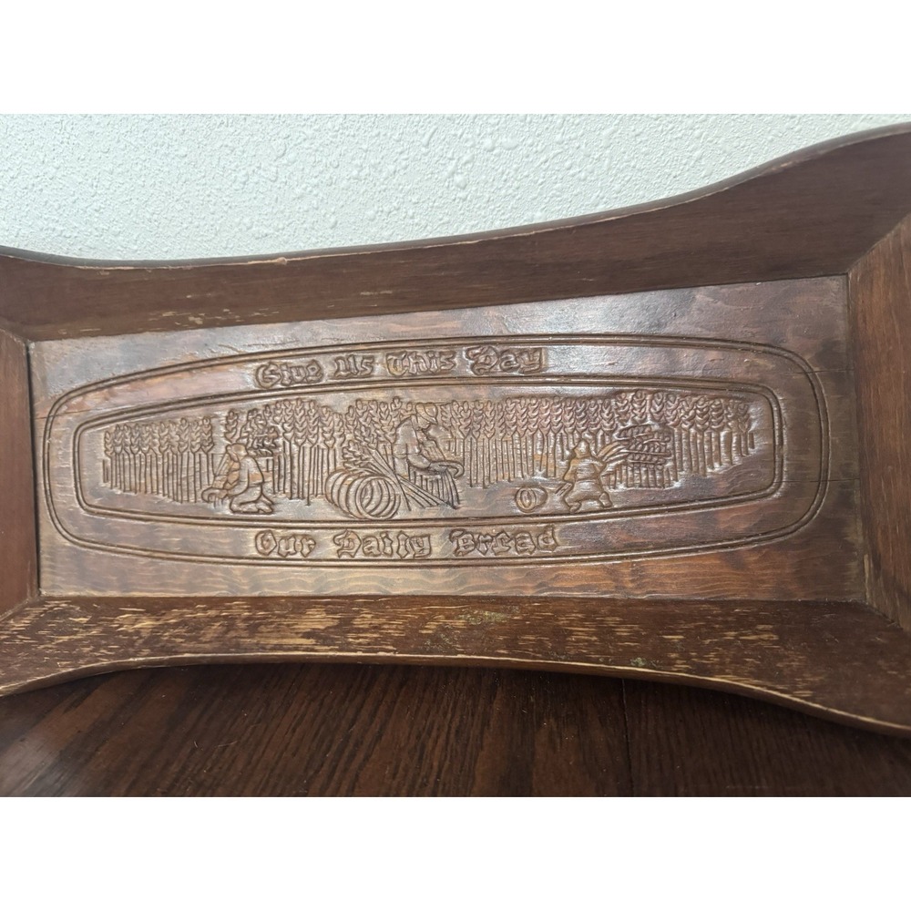 Vintage Wood Wall Shelf Bread Board Kitchen Decor Give Us This Day Cottagecore - Picture 3 of 7